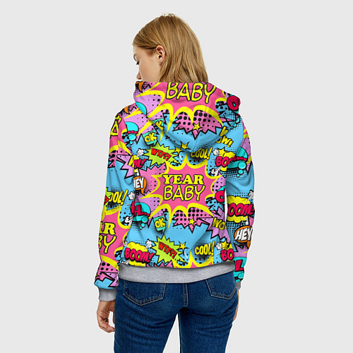 Женская толстовка Year baby Pop art print / 3D-Меланж – фото 4