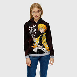 Толстовка-худи женская КЛИНОК РАССЕКАЮЩИЙ ДЕМОНОВ, цвет: 3D-меланж — фото 2