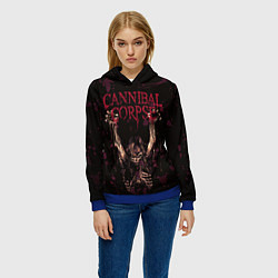 Толстовка-худи женская Cannibal Corpse Skeleton, цвет: 3D-синий — фото 2