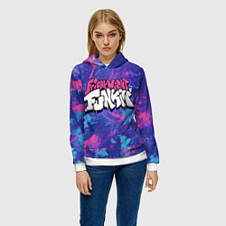 Толстовка-худи женская Friday Night Funkin, цвет: 3D-белый — фото 2