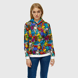 Толстовка-худи женская Граффити, цвет: 3D-белый — фото 2