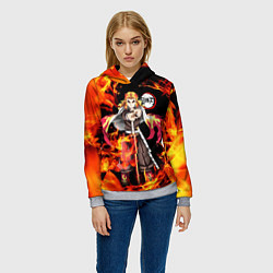 Толстовка-худи женская КЛИНОК РАССЕКАЮЩИЙ ДЕМОНОВ, цвет: 3D-меланж — фото 2