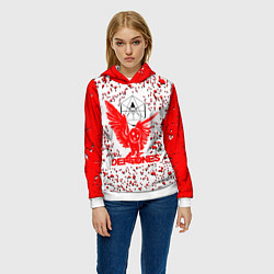 Толстовка-худи женская Deftones, цвет: 3D-белый — фото 2