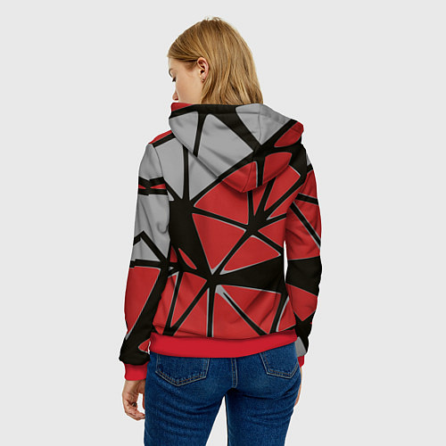 Женская толстовка Треугольники / 3D-Красный – фото 4