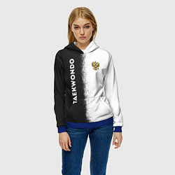 Толстовка-худи женская Тхэквондо Taekwondo, цвет: 3D-синий — фото 2