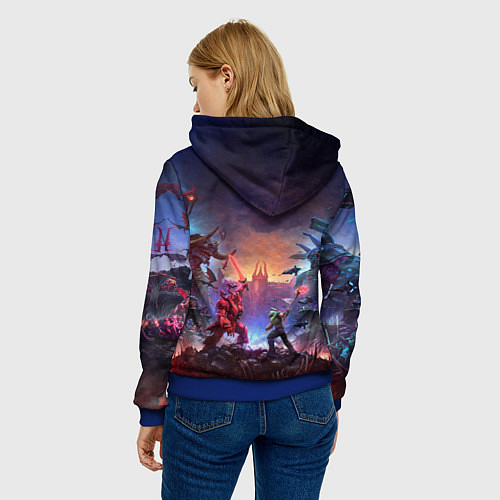 Женская толстовка DOOM Eternal: The Ancient Gods / 3D-Синий – фото 4