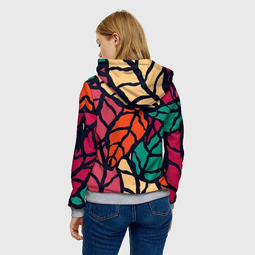 Женская толстовка Листья / 3D-Меланж – фото 4
