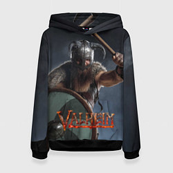 Толстовка-худи женская Viking Valheim, цвет: 3D-черный