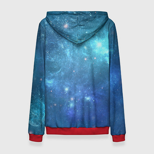 Женская толстовка Кот Космос / 3D-Красный – фото 2