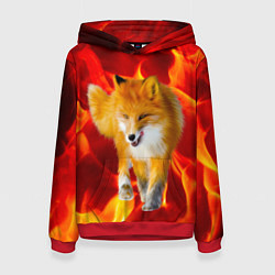 Толстовка-худи женская Fire Fox, цвет: 3D-красный