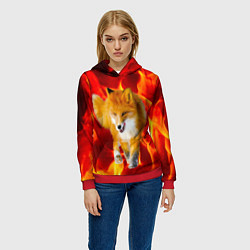 Толстовка-худи женская Fire Fox, цвет: 3D-красный — фото 2