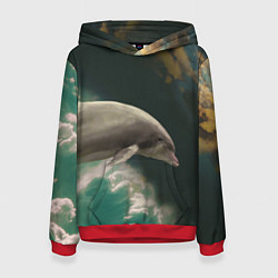 Женская толстовка Дельфин в облаках