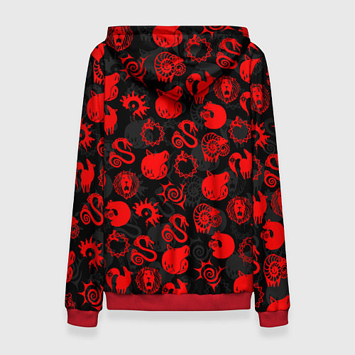 Женская толстовка СИМВОЛЫ ГРЕХОВ 7 DEADLY SINS / 3D-Красный – фото 2