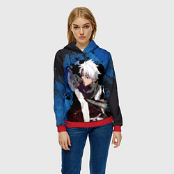 Толстовка-худи женская Тосиро Хицугая Блич, цвет: 3D-красный — фото 2