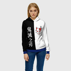 Толстовка-худи женская МАСКА ТАНДЖИРО TANJIRO MASK, цвет: 3D-синий — фото 2
