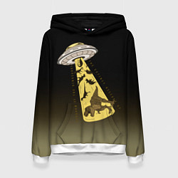 Женская толстовка НЛО похищает динозавров