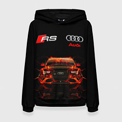 Толстовка-худи женская AUDI RS 5 FIRE АУДИ РС 5, цвет: 3D-черный