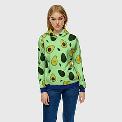 Толстовка-худи женская Авокадо, цвет: 3D-синий — фото 2