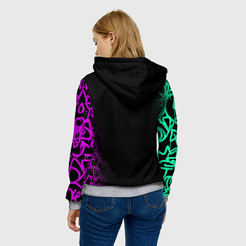 Женская толстовка PUBG NEW STATE ПАБГ НЕОН / 3D-Меланж – фото 4