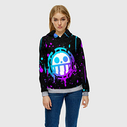 Толстовка-худи женская ONE PIECE ВАН ПИС НЕОН, цвет: 3D-меланж — фото 2