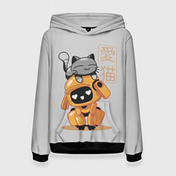 Женская толстовка Cat and Robot ЛСР