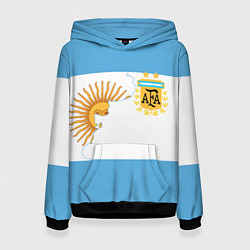 Толстовка-худи женская Сборная Аргентины, цвет: 3D-черный