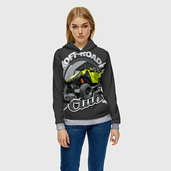 Толстовка-худи женская Внедорожный, цвет: 3D-меланж — фото 2