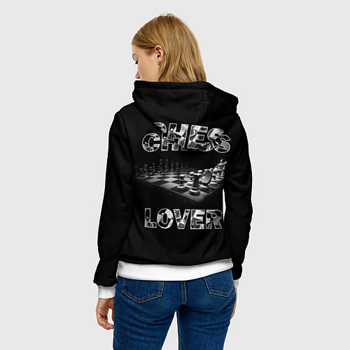 Женская толстовка Chess Lover Любитель шахмат / 3D-Белый – фото 4