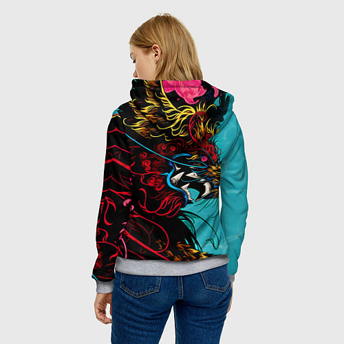 Женская толстовка Дракон Dragon / 3D-Меланж – фото 4