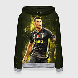 Толстовка-худи женская Cristiano Ronaldo Juventus, цвет: 3D-меланж