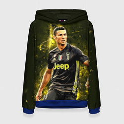 Толстовка-худи женская Cristiano Ronaldo Juventus, цвет: 3D-синий