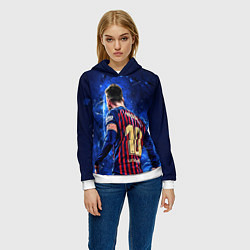 Толстовка-худи женская Leo Messi Лео Месси 10, цвет: 3D-белый — фото 2