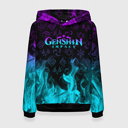 Женская толстовка GENSHIN IMPACT НЕОНОВЫЙ ОГОНЬ