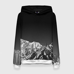 Толстовка-худи женская ГОРЫ В МОЕМ СЕРДЦЕ КАМУФЛЯЖ, цвет: 3D-белый