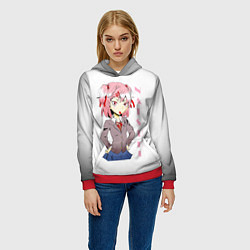 Толстовка-худи женская Doki Doki NATSUKI, цвет: 3D-красный — фото 2
