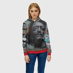 Толстовка-худи женская Сальвадор Дали, цвет: 3D-красный — фото 2