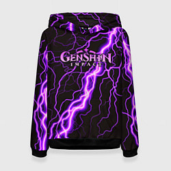 Толстовка-худи женская GENSHIN IMPACT МОЛНИЯ НЕОН, цвет: 3D-черный