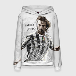 Толстовка-худи женская Andrea Pirlo, цвет: 3D-белый