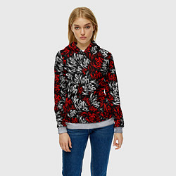 Толстовка-худи женская KoЯn KoЯn KoЯn, цвет: 3D-меланж — фото 2