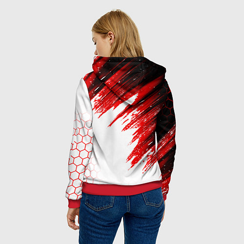 Женская толстовка FC AJAX AMSTERDAM ФК АЯКС / 3D-Красный – фото 4