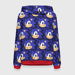 Толстовка-худи женская Sonic pattern, цвет: 3D-красный