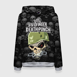 Толстовка-худи женская Five Finger Death Punch 5FDP Z, цвет: 3D-меланж