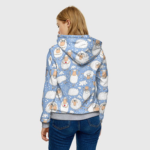 Женская толстовка Счастливые овечки / 3D-Меланж – фото 4