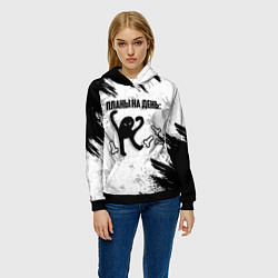 Толстовка-худи женская ЪУЪ ПЛАНЫ НА ДЕНЬ, цвет: 3D-черный — фото 2
