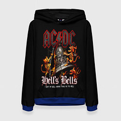 Толстовка-худи женская ACDC Hells Bells, цвет: 3D-синий