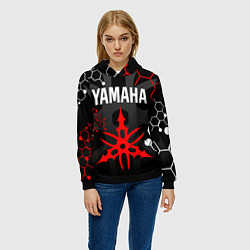 Толстовка-худи женская YAMAHA ЯМАХА МОТОСПОРТ, цвет: 3D-черный — фото 2
