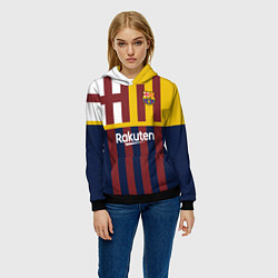 Толстовка-худи женская BARCELONA FC БАРСЕЛОНА ФК BARCA, цвет: 3D-черный — фото 2
