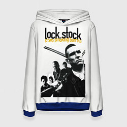 Толстовка-худи женская Карты, деньги, два ствола, цвет: 3D-синий