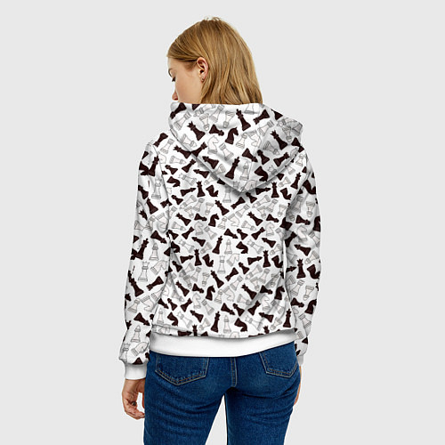 Женская толстовка Шахматные Фигуры / 3D-Белый – фото 4