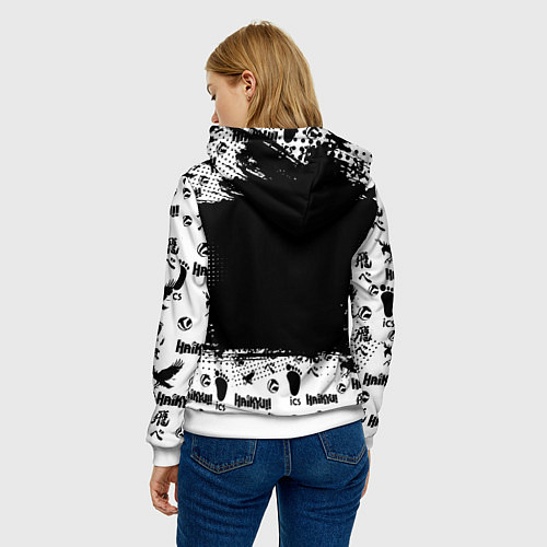 Женская толстовка Старшая школа Карасуно / 3D-Белый – фото 4